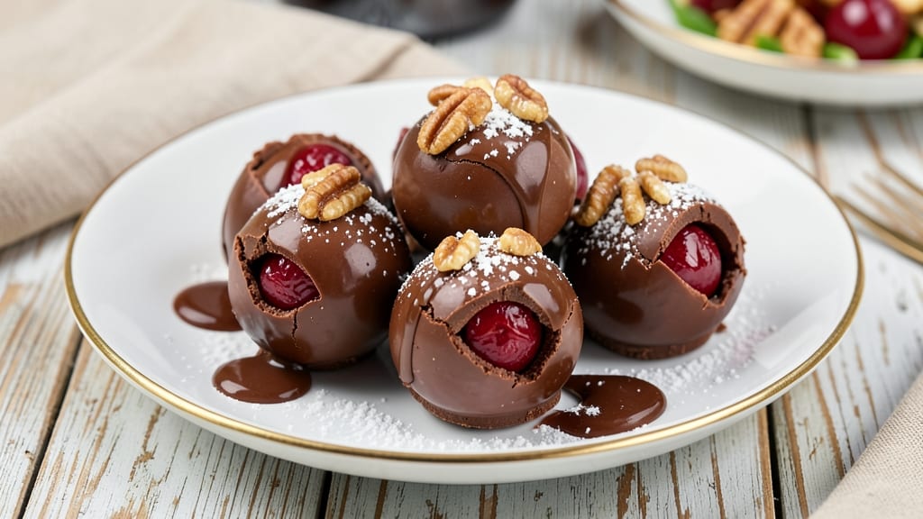 Cherry Chocolate Balls Recipe: No-Bake Bites with Crunchy Pecan Hugs