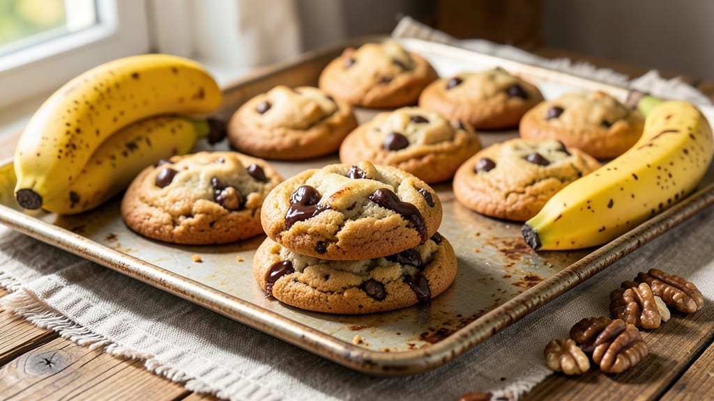 Banana Walnut Chocolate Chip Cookies Recipe: Triple-Layered Crunch With Warm Banana Streaks