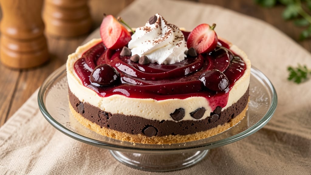 Cheesecake Factory Very Cherry Ghirardelli Chocolate Cheesecake Recipe: Triple-Layered Crunch With Warm Chocolate-Cherry Rivers