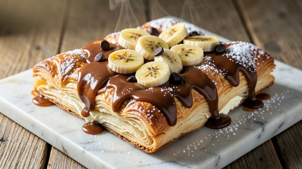 Banana Chocolate Puff Pastry Recipe: Flaky Layers with Caramelized Sweetness