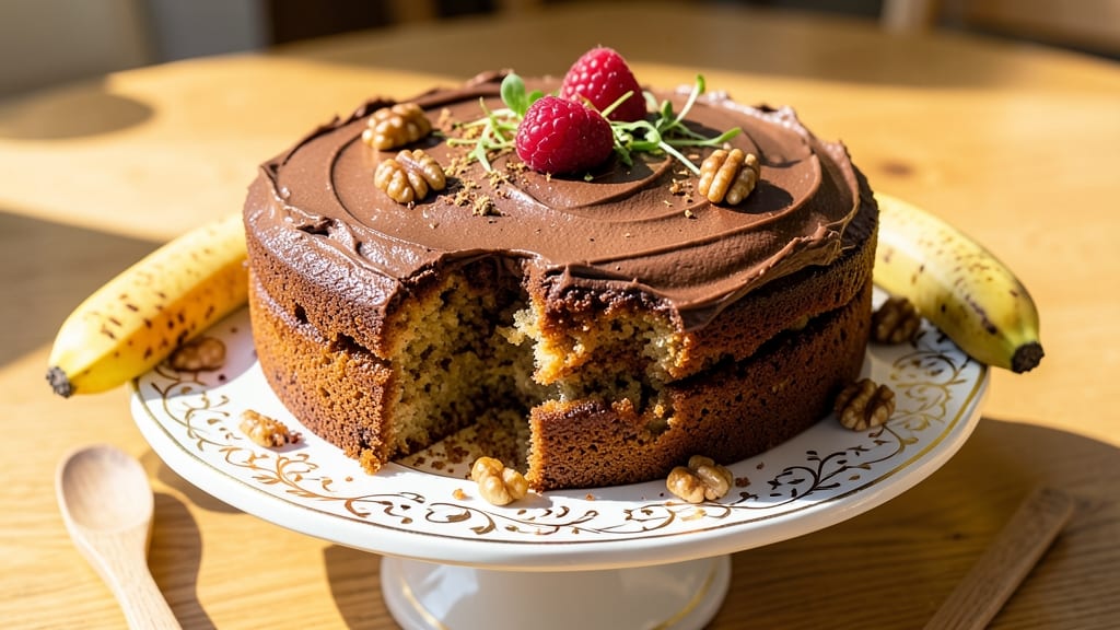 Banana Cake With Chocolate Frosting Recipe: Moist Layers and Rich Ganache Topping