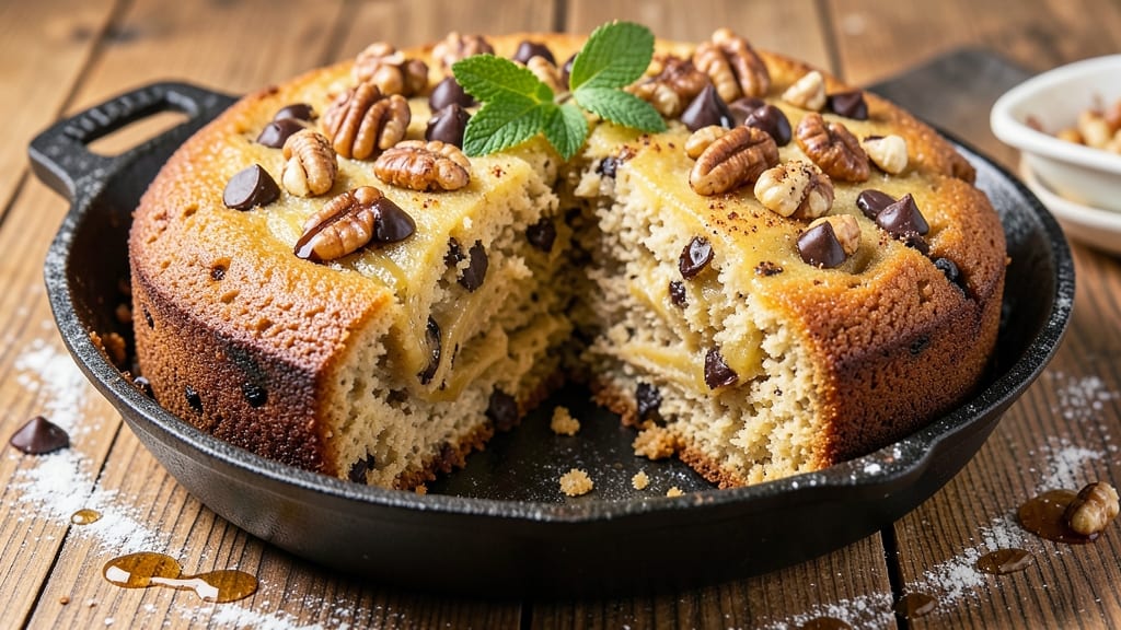 Banana Cake Recipe With Chocolate Chips and Walnuts: Triple-Layered Texture With Nutty Sweetness