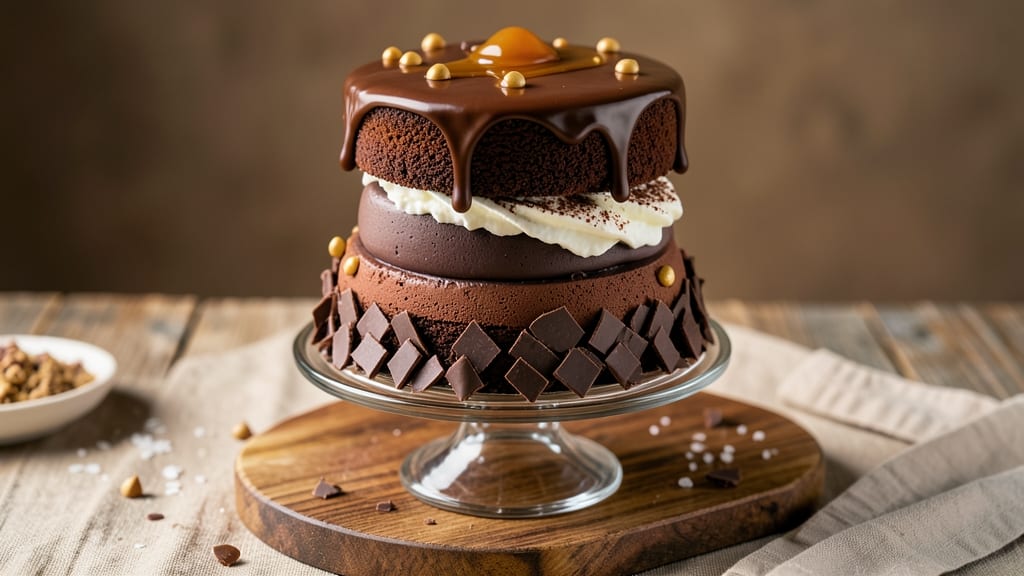 Cheesecake Factory Chocolate Tower Truffle Cake Copycat Recipe: Triple-Layered Crunch With Coffee Ganache Rivers
