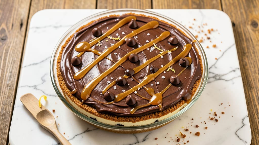 Caramel Chocolate Chip Cheesecake Recipe: Molten Caramel Pockets and Crunchy Bites