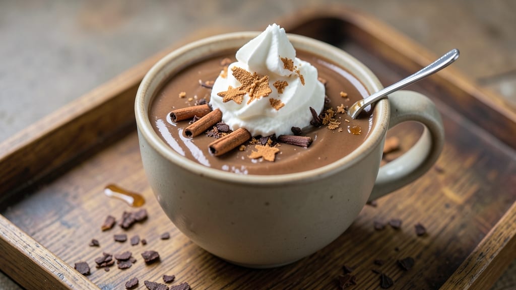 Carla Shellis' Hot Chocolate Recipe: Velvety Spiced Blend with Whipped Cream Topping