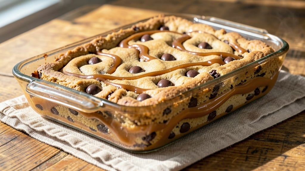 Caramel Chocolate Chip Cookie Bars Recipe: Buttery Crunch With Gooey Caramel Rivers