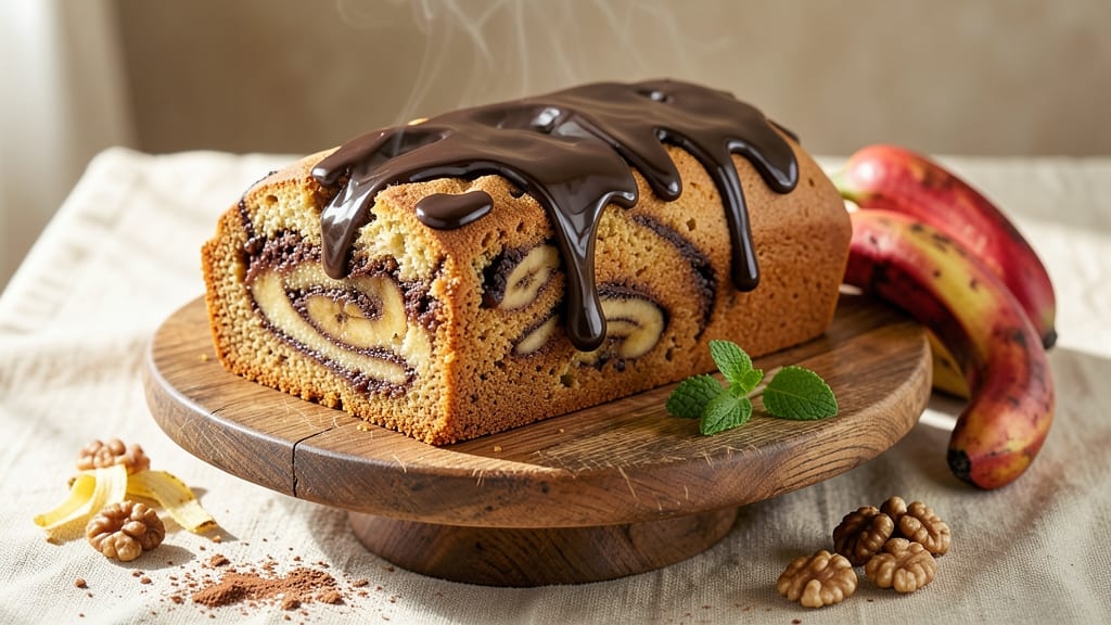 Banana Chocolate Loaf Cake Recipe: Moist Layers With Fudgy Chocolate Swirls