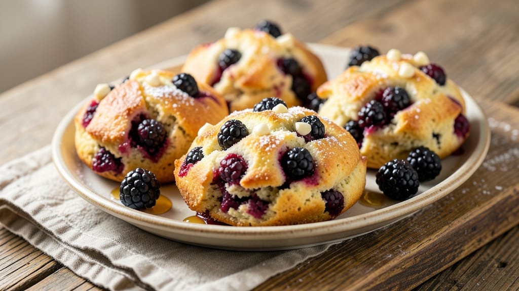 Blackberry White Chocolate Scones Recipe: Jammy Berries and Melty Swirls