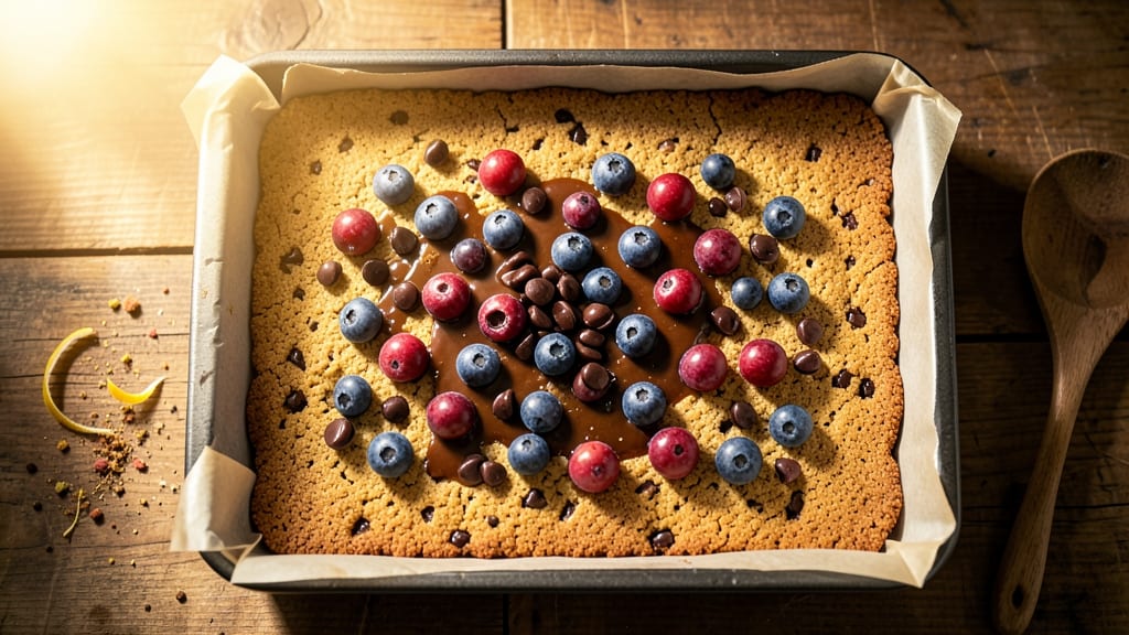 Blueberry Chocolate Bars Recipe: Crispy Top Meets Gooey Blueberry Streaks
