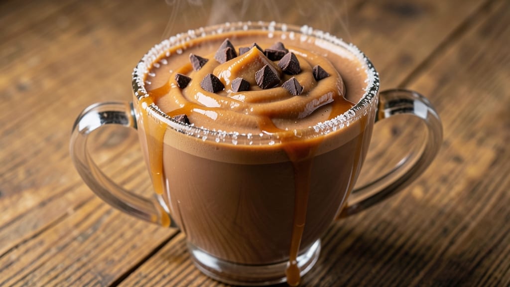 Caramel Apple Butter Hot Chocolate Recipe: Spiced Apple Butter Swirls and Gooey Caramel Rivers