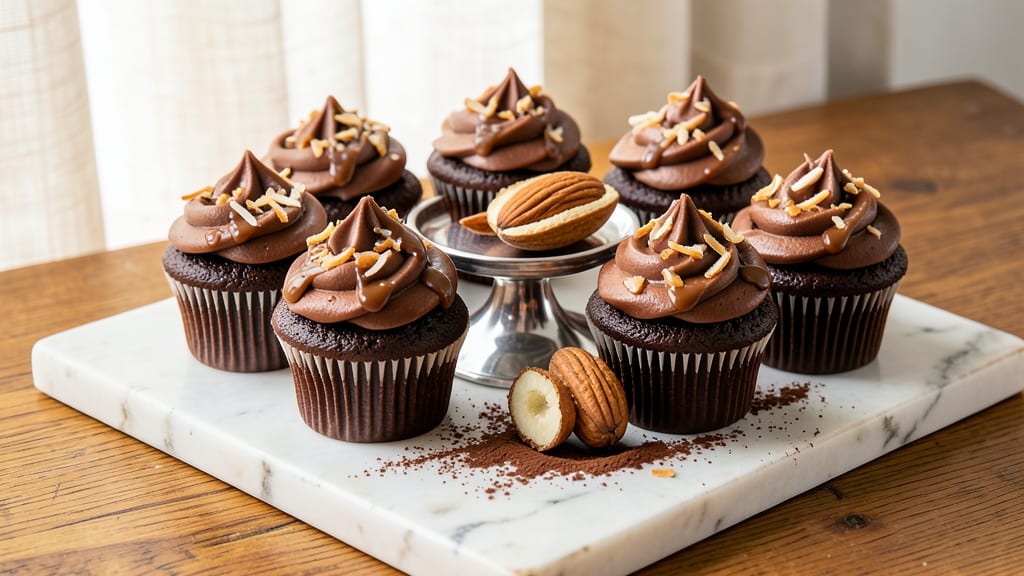 Baker's German Chocolate Cupcakes Recipe: Pecan-Studded Frosting and Coffee-Infused Moisture