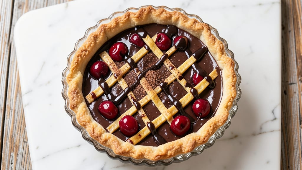 Black Forest Chocolate Pudding Pie Recipe: Coffee-Infused Layers With Crispy Almond Top